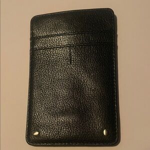Classic Black Leather Card Holder Wallet - Unbranded